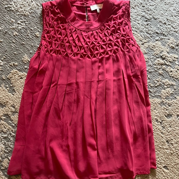 Lucky Brand Tops - Lucky Brand Sheer Raspberry Pink Smocked Top